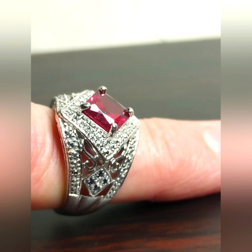 Ross Simon Vintage 925 Silver & Gemstone Ring - Picture 5 of 5